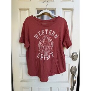 Shyanne Western Spirit Graphic T Shirt Bull Skull Cactus Womens Size Large